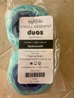 Knit Picks Stroll Gradient Duos Yarn - Spacewalk (Blue, Teal)
